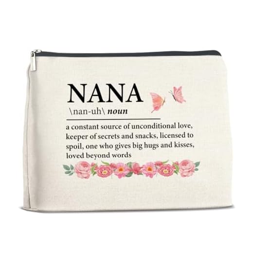 LyoGao Presentes Nana, melhor bolsa de maquiagem Nana, presentes para avó avó Mimi Gigi, bolsa de viagem cosmética Nana, policromado, 10 x 7 inches