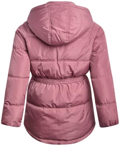 Image of KENSIE GIRL Girls Puffer Jacket Sherpa-Lined Belted Winter Coat | Cozy Soft Warmth, Wind and Water Resistant Outerwear, Cinched Fit for Cold-Weather Play, School, and Frosty Days