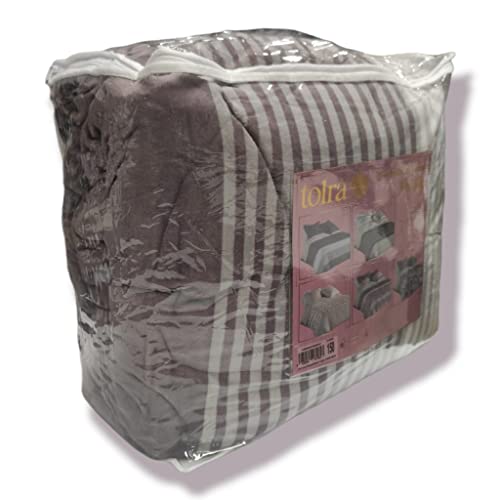 Mercatienda.es Edredón Sherpa 150 cm Tolrá 600gm,de 250_x_260 cm Modelo CS006 en Color Malva, edredón con Borreguito para otoño e Invierno con los cuadrantes de Regalo.