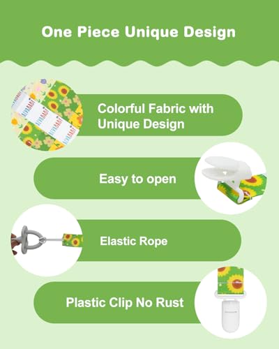 Image of ALVABABY Pacifier Clips 8 Pack Pacifier Binky Paci Holder Leashes for Teethers 8DBP07A