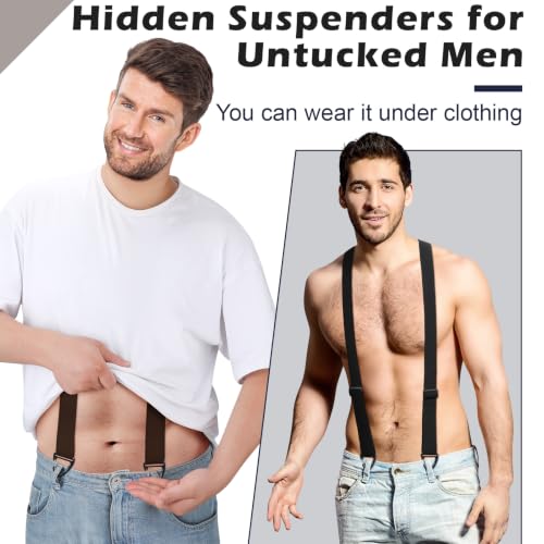 Image of Janmercy 2 Pcs Hidden Suspenders for Men, 1.5 inch