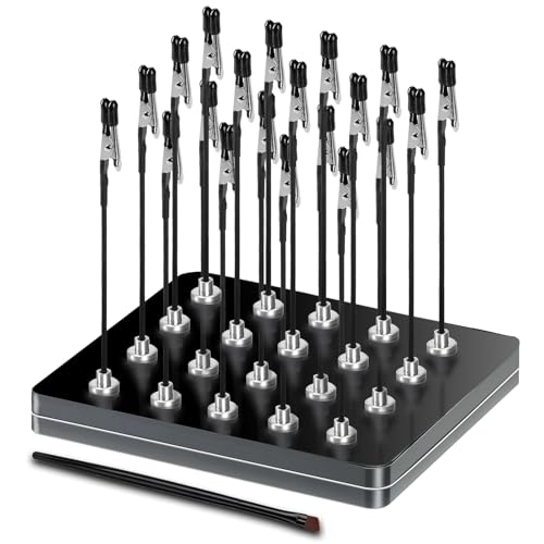 Tercera mano profesional con base magnética. 20 pinzas de cocodrilo flexibles, 1 cepillo y 1 base de caja de hierro. Ideal para ayuda de soldadura, accesorios de modelismo y soporte de placa