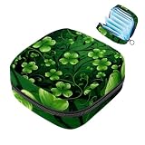 Happy St Patrick's Day Four Leaf Clover-931 - Kit per il primo ciclo mestruale per ragazze, salvaslip per assorbenti mestruali, porta assorbenti con cerniera, organizer per tovaglioli sanitari