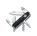 Victorinox Spartan Couteau de Poche Suisse, Léger, Multitool, 12 Fonctions, Lame, Ouvre Boite, Tire Bouchon, Noir
