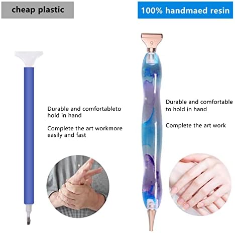 CDIYTOOL 13Pcs Diamond Brush Metal Nibs, DIY Diamond Painting Metal Pen Tips Multi Styles Placer Tips, 5D Diamond Painting Accessories Replacement Pen Heads (Rose Gold)