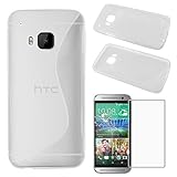 ebestStar - kompatibel mit HTC One M9 Hülle One Hima TPU S-line Style Silikongel Handyhülle, Schutzhülle Hülle Cover, Transparent + Panzer Schutz Glas