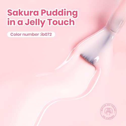 Image of Beetles Milky Pink Gel Nail Polish - Sakura Pudding 15ML Nude Pink Gel Nail Polish Base Color Nail Concealer Sheer Translucent Nail Polish Soak Off UV French Nail Art Salon DIY at Home Gift for Women