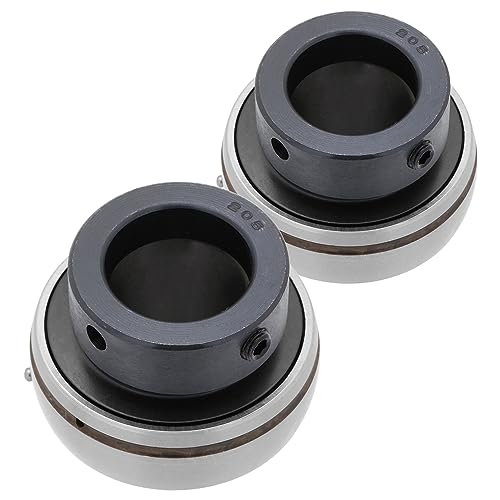 [2-Pack] HC205 - Insert Bearing - 0.984 in Bore - 2.047 in Outer Diameter - 1.748 in Width - 0.591 in Outer Ring Width, Set Screw Locking, Eccentric Collar