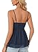 LYANER Women's Deep V Neck Spaghetti Strap Tie Front Sleeveless Sexy Peplum Cami Tops Navy Blue X-Large