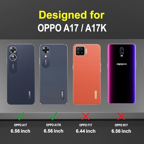 Image of NDCOM for Oppo A17k Back Cover, Premium Oppo A17 Cover, Stylish Oppo A17 Mobile Cover, Shockproof Protection Ring Holder Case