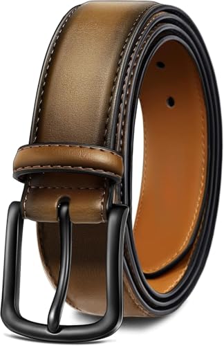 Classic 7-Hole Comfort Genuine Leather Belt Men Dress Casual Jeans 1 3/8