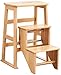 MAMINGBO Folding Passo Sgabello in Legno Massiccio Pedale Sgabello, 3 Passi - Scala Pieghevole in Legno, Casa Passo Sgabello, Combinazione Multifunzionale Stair Sgabello, Color Legno