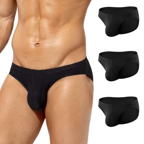 Casey Kevin Men's Ice Silk Briefs Low Rise Breathable Cooling Bikini Underwear for men,Quick Dry Tagless Underpants Pack