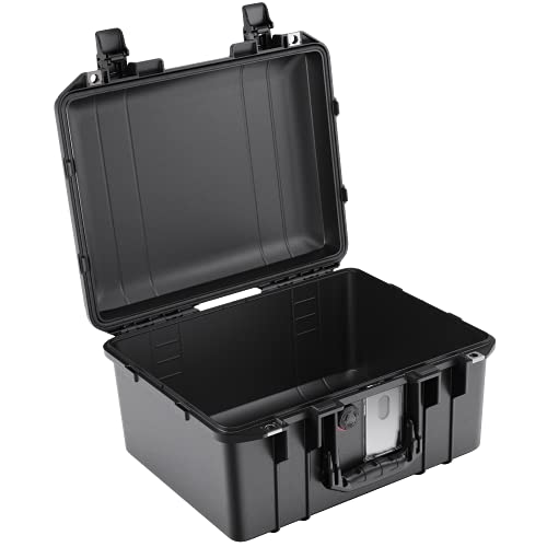 PELI 1507 Air Maleta Ligera para cámara DSLR, estabilizador Gimbal y Otros Equipos frágiles, estanca e Impermeable al Polvo, 24L de Capacidad, Fabricada en EE.UU., sin Espuma, Color Negro