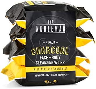 Men's Charcoal Face + Body Cleansing Wipes - 4 Pack (120ct)