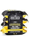 4 Pcs Charcoal Cleansing Wipes for Face and Body, 120ct