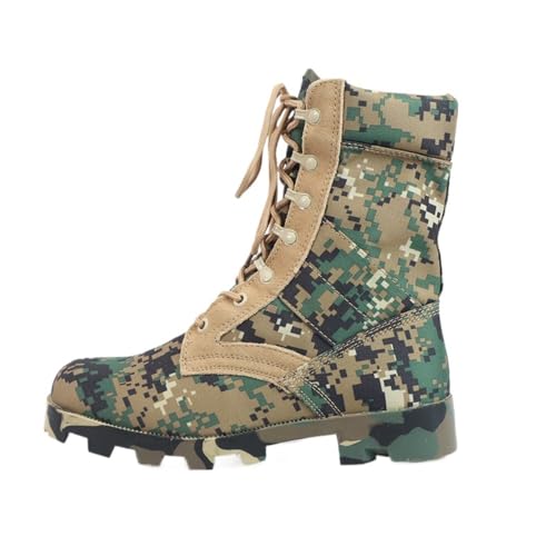 Vietnam Jungle Boots for Men Tactical Military Army All-Terrain Camo Combat Boot Lightweight Waterproof Leather Outdoor Desert Mountain Climbing Hiking Camping Motorcycle High Top Shoes Non-Slip Sole