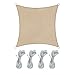 Rebecca Mobili Parasole Tenda Ombreggiante da Esterno Quadrata Beige Polietilene Stabilizzato UV con Corde Terrazza 3,6x3,6 mt (cod. RE6337)