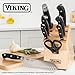 Viking 2-Piece Carving Knife and Fork Set, 8 Inch German Stainless Steel Knife and Fork with Ergonomic Handles for Turkey, Roasts and Chicken, Black