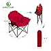 ALPHA CAMP Oversized Moon Saucer Chair with Folding Cup Holder and Carry Bag - Red