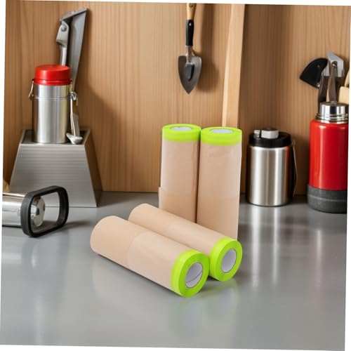 Película y papel de enmascarar protector para automoción y pintura general, pack de 4 5