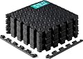 Yes4All Interlocking Exercise Foam Mats with Border – Interlocking Floor Mats for Gym Equipment – Eva Interlocking Floor Tiles (12 Square Feet, Black)