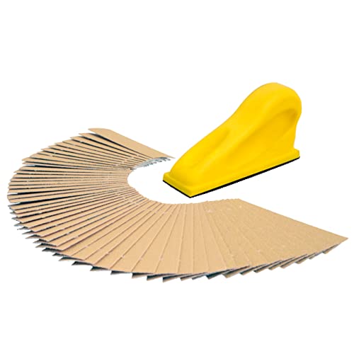 Sanding Mouse Mini Finger Sander for Crafts with 50 Pre-Cut Gold Sandpaper Strips, Small Sanding...