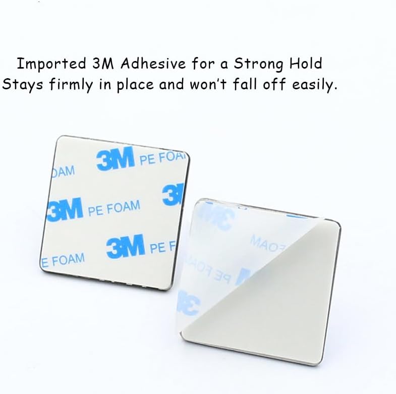 Miniatura 5 de Zuogang - Gancho de pared de acero inoxidable, base cuadrada autoadhesiva, placa de montaje de 1.8 x 1.8 pulgadas