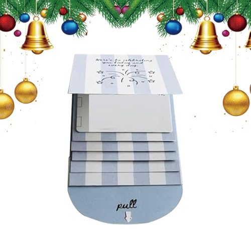 Portatarjetas de Navidad hecho a mano - Folleto de recuerdos extraíble de 18,1x10,2 cm, Libro de tarjetas de felicitación de cumpleaños | para niños adultos vacaciones cumpleaños fiesta escolar celebr