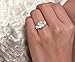 Samie Collection 3 Stone Engagement Rings for Women Wedding Ring Sets with Cushion Cut Simulated Diamond CZ in Yellow & White Gold Plating, Size 7