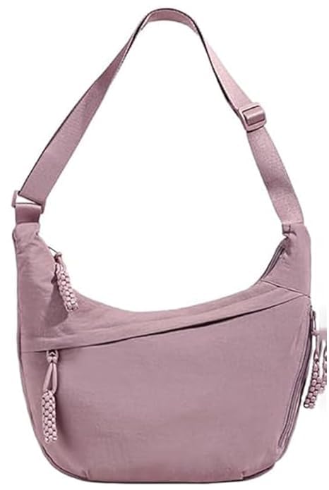 Image of Stvin Crossbody Travel Sling Bags for Women and Men, Crescent Shoulder Purse Bag with Zipper & Adjustable Strap, Half - Moon Shaped Waist Bag, Unisex Chest Bag - Nylon Fabric