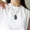 Hand Carved Natural Jasper Pisces Pendant Necklace Dark Green Hetian Jade Fish Amulet Clavicle Chain #5