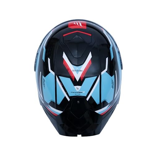 Image of MT Helmets Thunder 3 SV Blaze Full Face Helmet for Men and Women, DOT and ISI Certified, Sharp 4 Star Rated, Pinlock Ready, Internal Sun Visor, Double D Ring