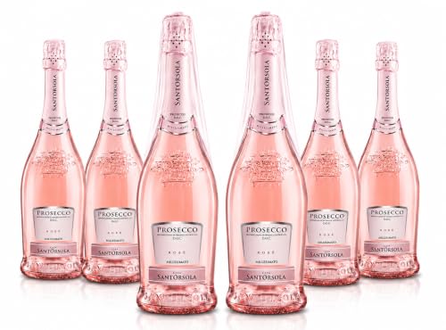 Sant'Orsola - Prosecco D.O.C. Rosè Millesimato Extra Dry, da Uve Glera e Pinot Nero, Gusto Delicato con Note Fruttate e Floreali, 6x750 ml