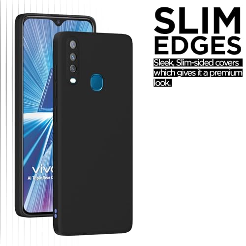 Image of Back Cover Compatible Model for Vivo 1901 / Vivo Y15 - Black