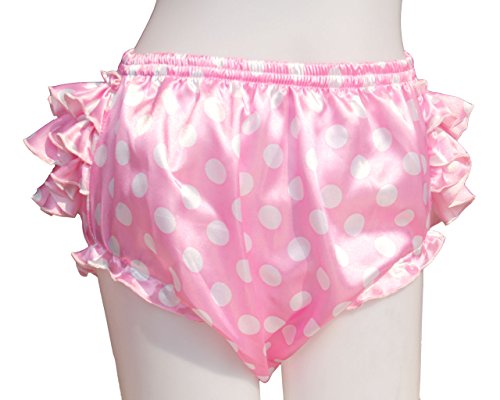 ABDL PVC & Satin Ruffle Rhumba Pull on Plastic Pants (X-Large, Pink)4