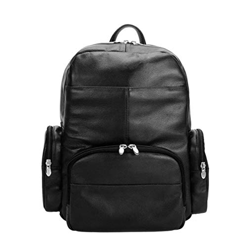 Mckleinusa S Series Cumberland Pebble Grain Calfskin Leather 15" Leather Dual Compartment Laptop Backpack Black (88365) One Size #TOP2