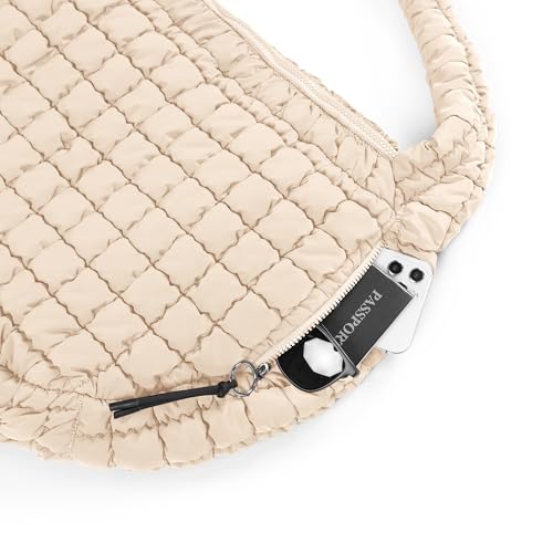 Image of ODODOS Quilted Carryall Tote Bag for Women Crossbody Hobo Lightweight Padding Shoulder Bag