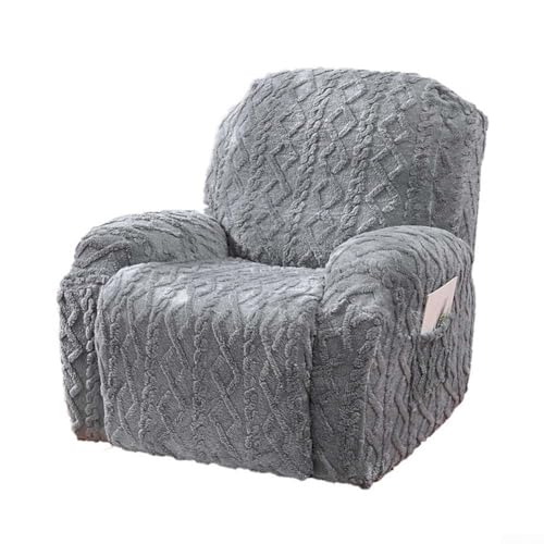 Silla reclinable individual funda elástica gris claro sofá protector de muebles de 360 grados 6