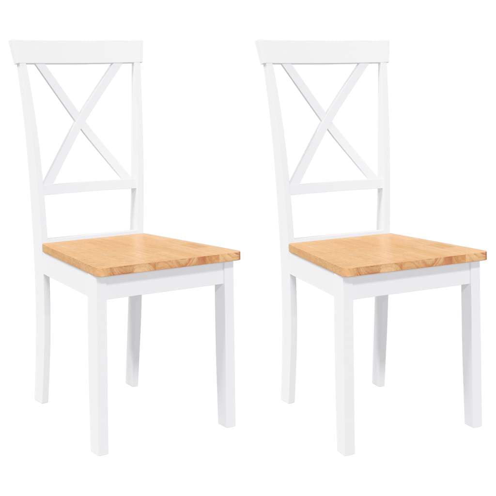 Chaise en bois blanc lot de 2 chaises de salle à manger robustes avec dossier ergonomique salon