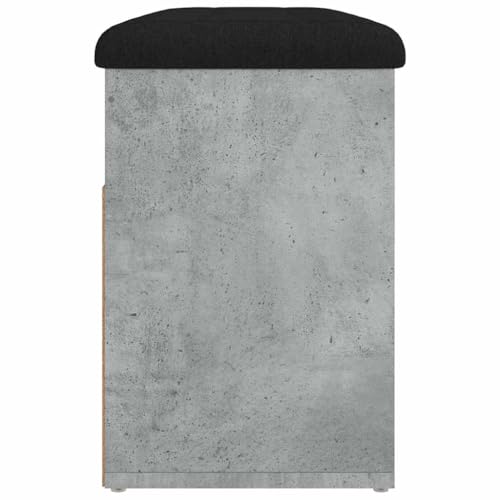 Banc à chaussures gris béton 82cm avec coussin et coffre - 8