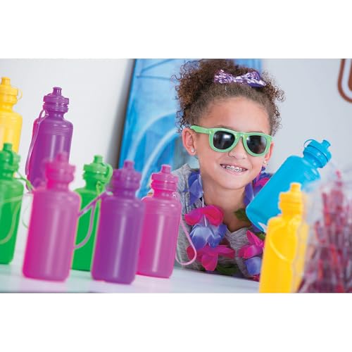 Fun Express Water Bottles Neon Plastic Bulk 60 Ct