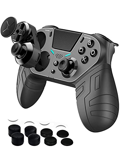 2021 Upgraded Version PS4 Controller with Programmable Back Buttons, Game Controller Remote with Turbo Gyro HD Dual Vibration Touch Panel LED Indicator for PS4 PC iPhone iPad iOS Android