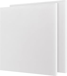 JOIKIT 2 Pack 12 x 12 Inch UHMW Polyethylene Sheets, 1/2 Inch Thick Ultra High Molecular Weight Opaque White Plastic Sheet for Home, Industrial, Automobile, Impact Resistant