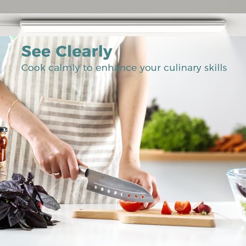 Image of ASOKO Under Cabinet Led Light Plug in, Dimmable Daylight White 4000K, 3 Pack 12 inch Linkable Under Counter Lights 1500lm for Kitchen, Shelf, Workbench, Cupboard, Upgrade ETL Listed Plug 24V