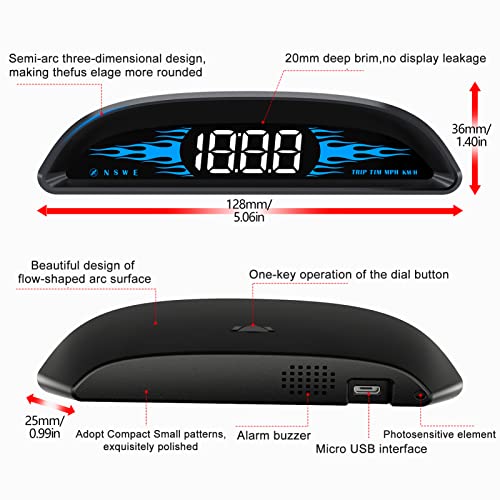 Akabane Digital Gps Speedometer, Heads Up Display For Cars,With Mph Speed, Driving Distance, Direction, Clock, Overspeed Alarm Function, Suitable For All Vehicle (G2) #TOP6