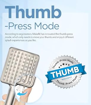 MakeFit 6 Modes Filtered Handheld Shower Head Bundle with 2-PACK Replacement Shower Head Beads