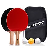 Tischtennisschläger Set, 2 Tischtennis Schläger Set mit 3 Tischtennisbälle und 1 Aufbewahrungstasche | Familien Tischtennis Set geeignet für Kinder und Anfänger
