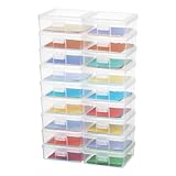 novelinks Small Plastic Storage Box Containers with Latching Lids - Craft Organizers and Storage Stackable Lego Storage Organizer Pencil Box Crayon Box (18 Pack Small -Clear)