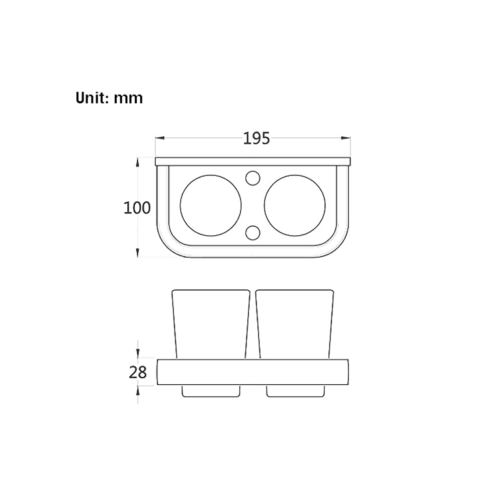 Soportes for cepillos de Dientes Juego de Soporte Doble for cepillos de Dientes Portavasos montado en la Pared con Dos Vasos de cerámica Blanca, Accesorios de baño Dorados